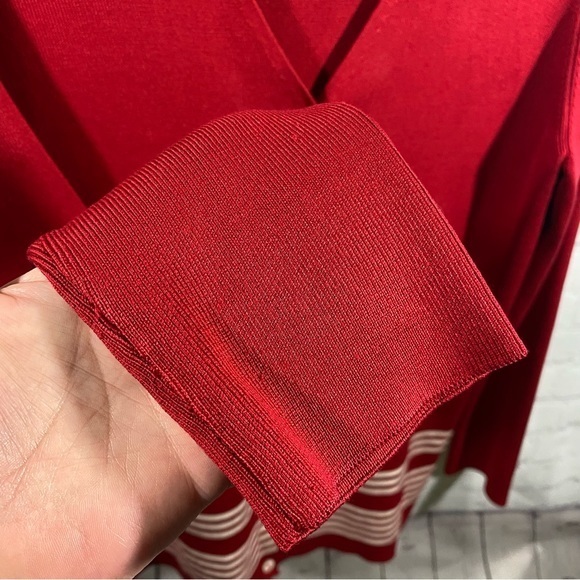 Lauren Ralph Lauren Red Silk Button Up Cardigan M - Picture 4 of 13